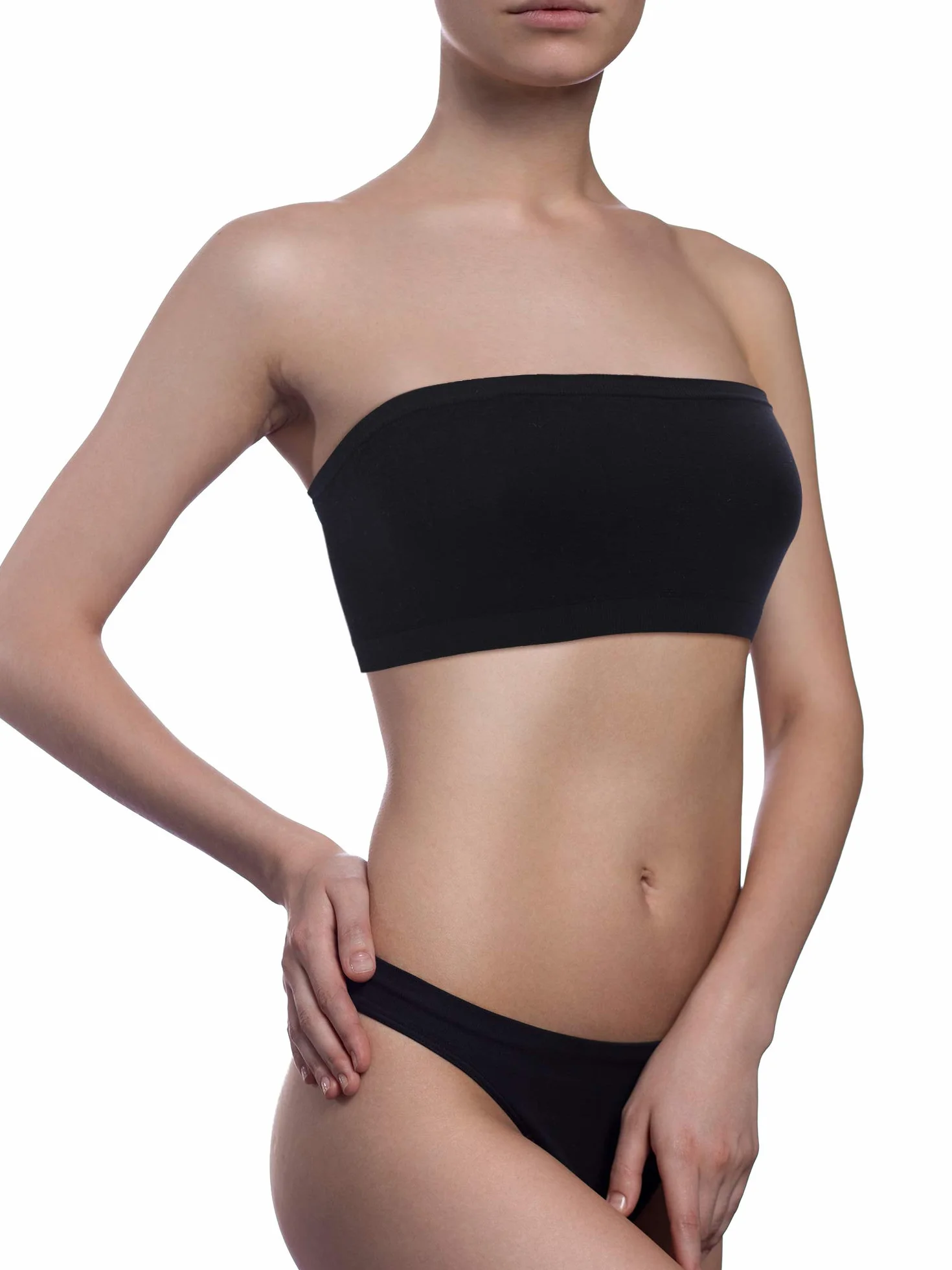 Geyoga 3 Sujetadores Elásticos sin Tirantes Tubo de Sujetador Bandeau Tops de Tubo sin Costuras sin Relleno para Mujer