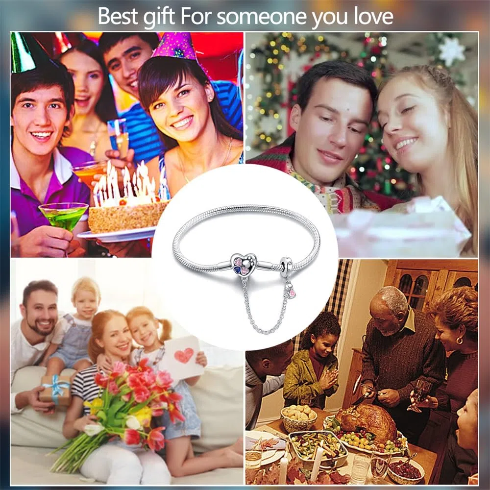 KUNSIR Joyería Pulsera de Mujer plata 925 Compatible con Abalorios, Serpiente Pulsera Compatible con Pandora Abalorios,Los Mejores Regalos para Chicas