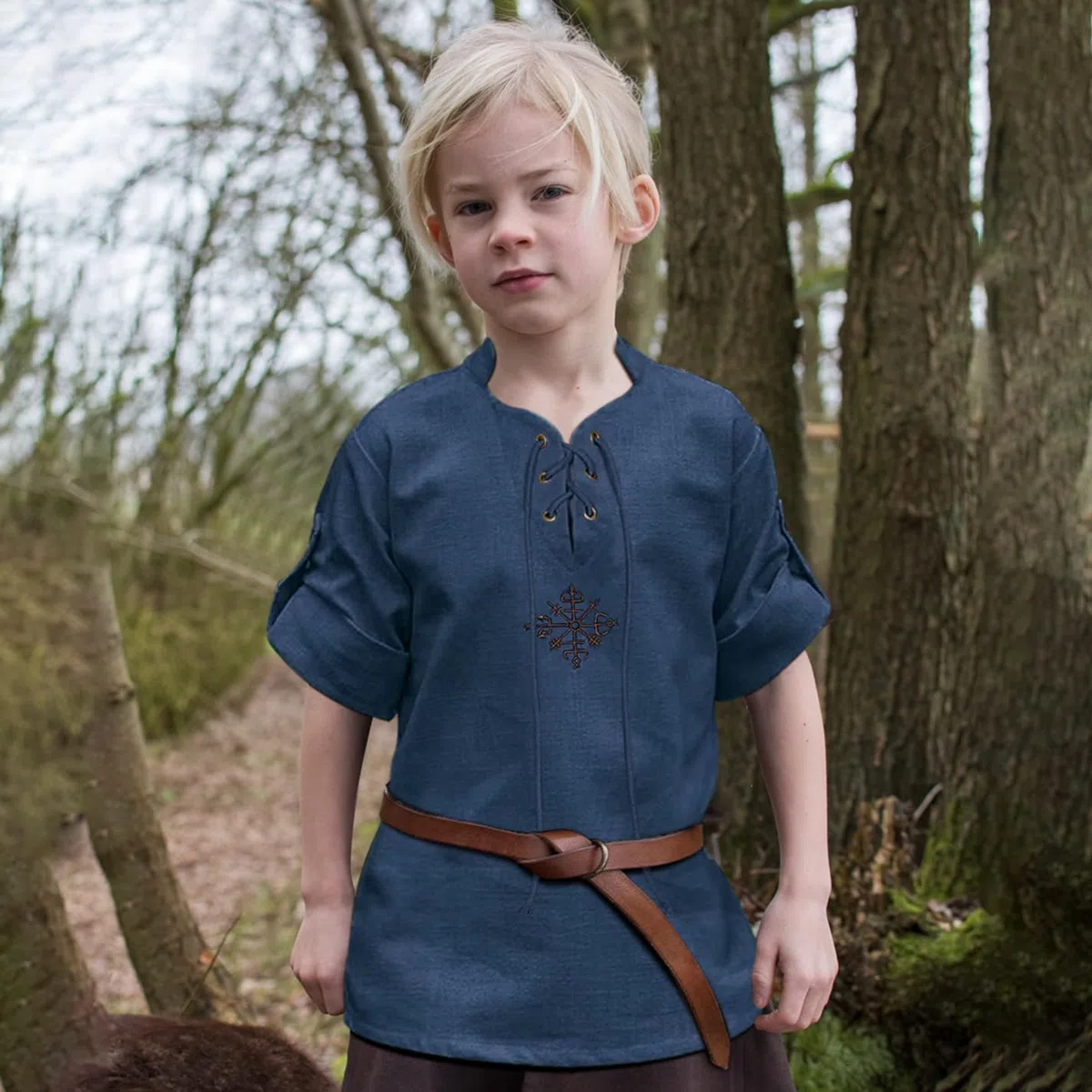 keland Camisa medieval para niños, camisa renacentista, camiseta medieval escocesa Jacobiner Top
