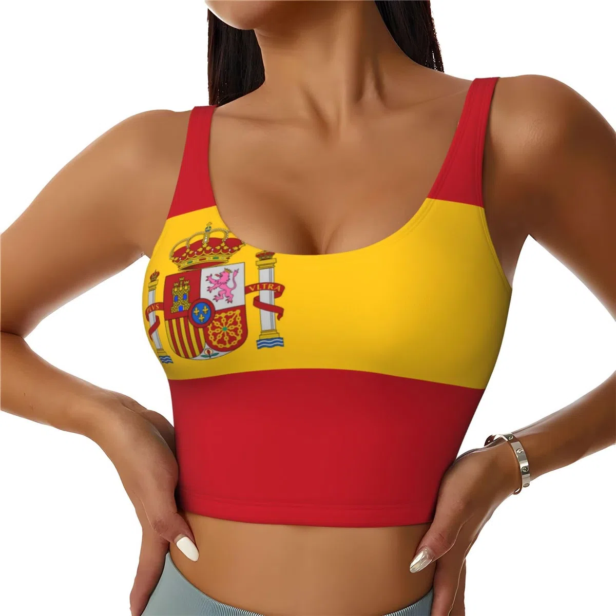 PHAYAH Chaleco Mujer Bandera España Sudadero Shapewear Tank Top Entrenamiento Pérdida de Peso Fitness Gimnasio Sauna