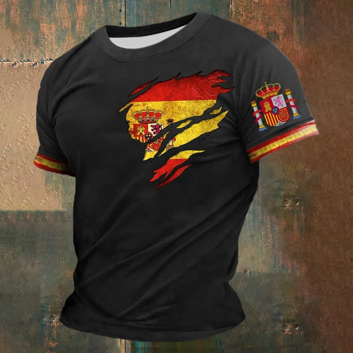 Camiseta EspañOla Futbol 2026, Camiseta Hombre Verano,Camiseta De Manga Corta Estilo Torero para Uso Diario Top Ligero De Cuello Redondo para Un Look Casual CláSico