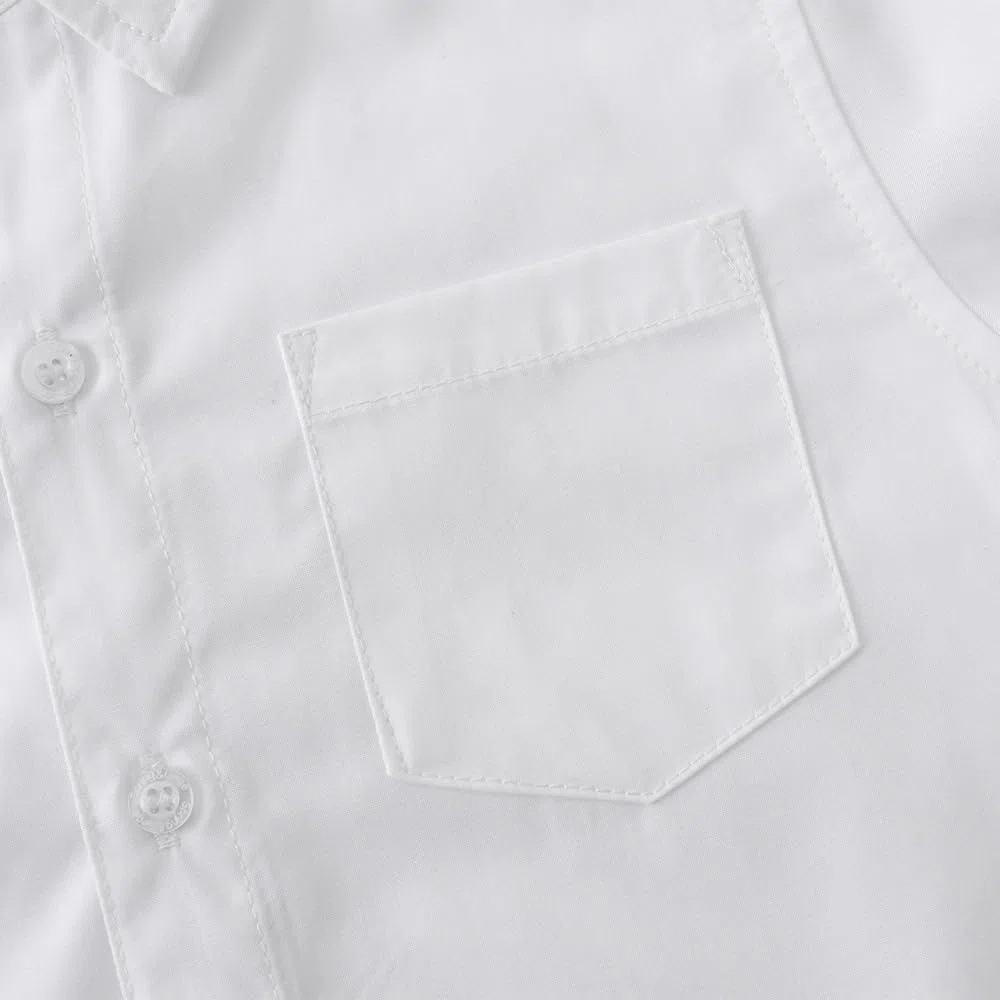 Spring&Gege Camisas de manga corta para niños Uniforme formal de popelín sólido