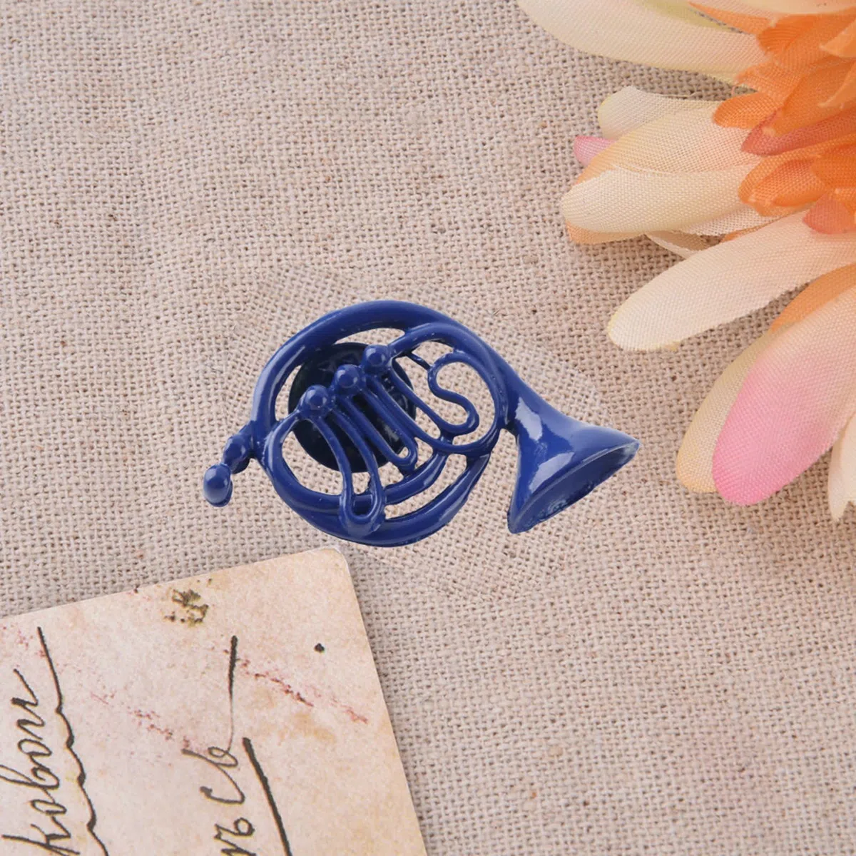 Broche Decorativo de Metal con Cuerno Azul, con Caja de Regalo, para Ropa, Sombreros, Bufandas