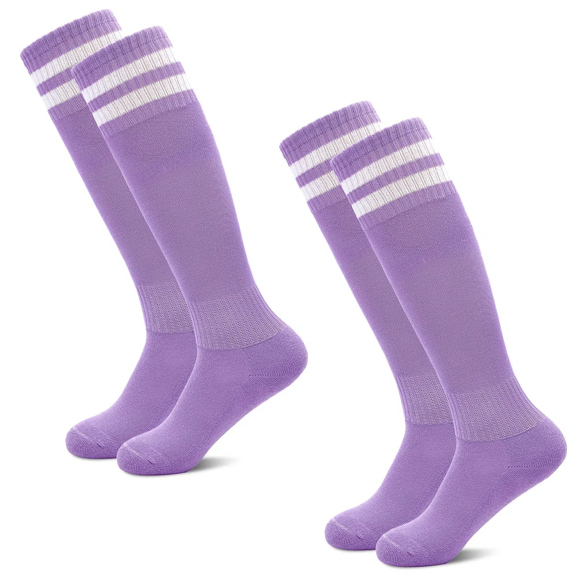 HYCLES 1/2 par de calcetines de fútbol para niños, calcetines deportivos largos para la escuela, calcetines de fútbol largos y transpirables para niñas y niños de 3 a 13 años