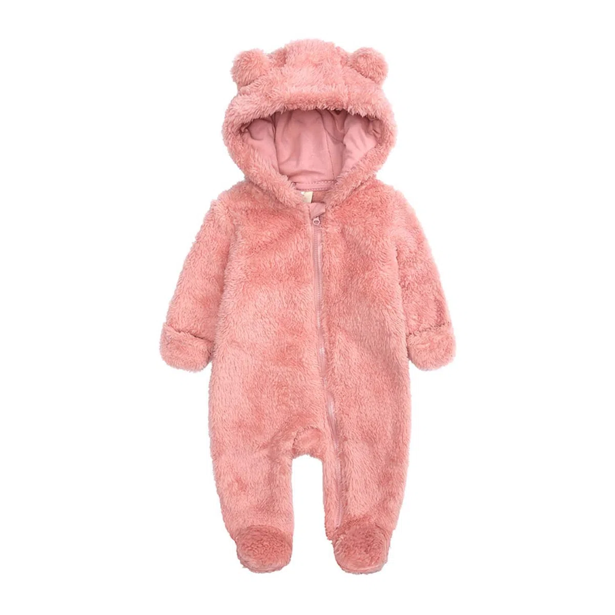 Mono de Lana para bebé recién, Mono Bebe Invierno, Mameluco Bebe con Capucha, Ropa de Abrigo para Niñas Niños con Cremallera, Buzo Bebé Invierno Polar 0-12 Meses
