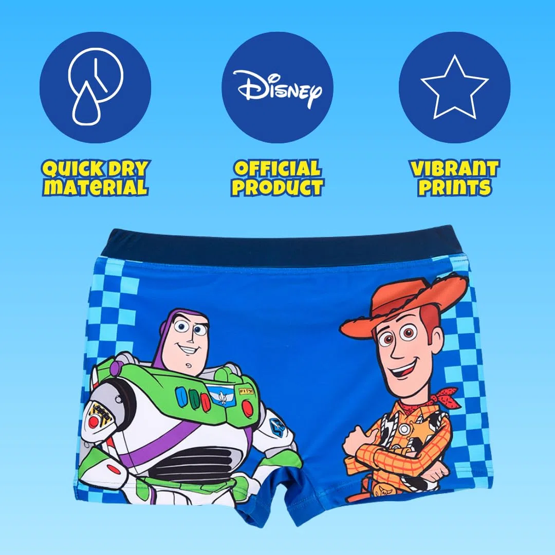 Disney Pixar Toy Story Bañador para Niño, Woody Buzz Lightyear Shorts de Baño Boxer, Bañador de Natación Infantil, Tallas 3 a 8 Años