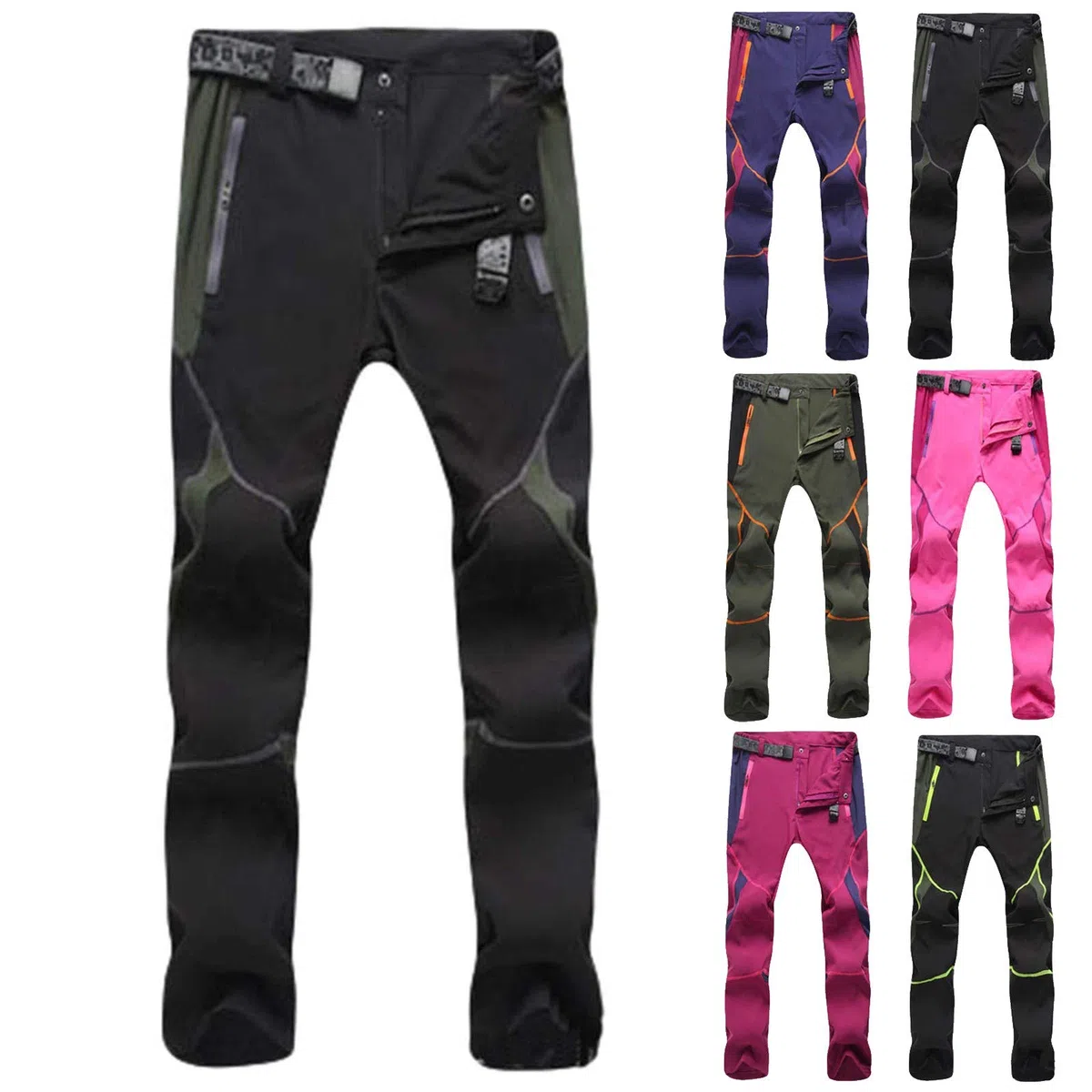 Pantalones De Montaña Hombre Mujer Tallas Grandes Outdoor Secado Rápido Elástico Impermeable Transpirable Cortaviento Softshell Trekking Senderismo Escalada Camping Deportes Invierno Verano