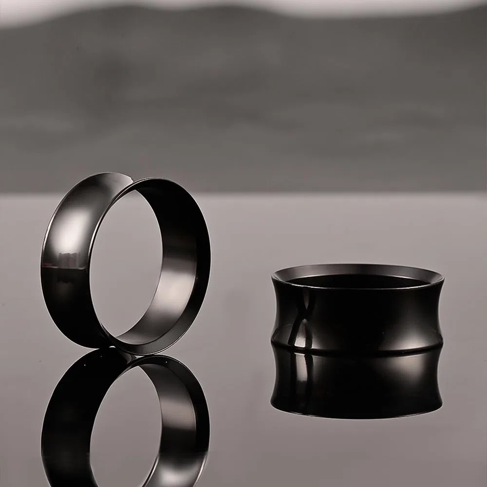 DOEARKO Dilataciones Orejas 2 Pares Expansores de Túnel Acero Inoxidable Doble Acampanados Expansore Estiramiento Piercing Joyería para Hombres y Mujeres 8mm a 16mm