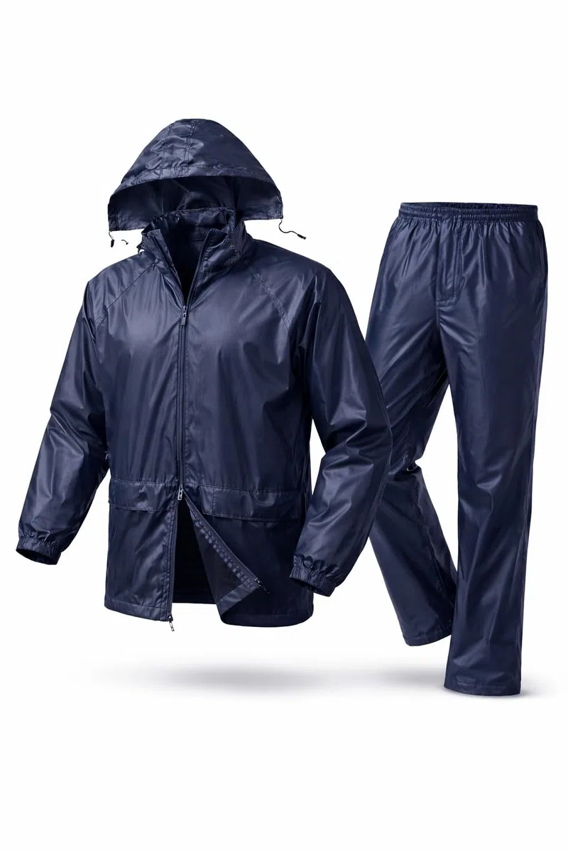 Traje Lluvia Impermeable Hombre Chaqueta Capucha Pantalon Conjunto Antilluvia Moto Trabajo Pesca Senderismo Ciclismo Exterior Resistente Agua Ligero Transpirable Ajuste Comodo Proteccion Serie 105