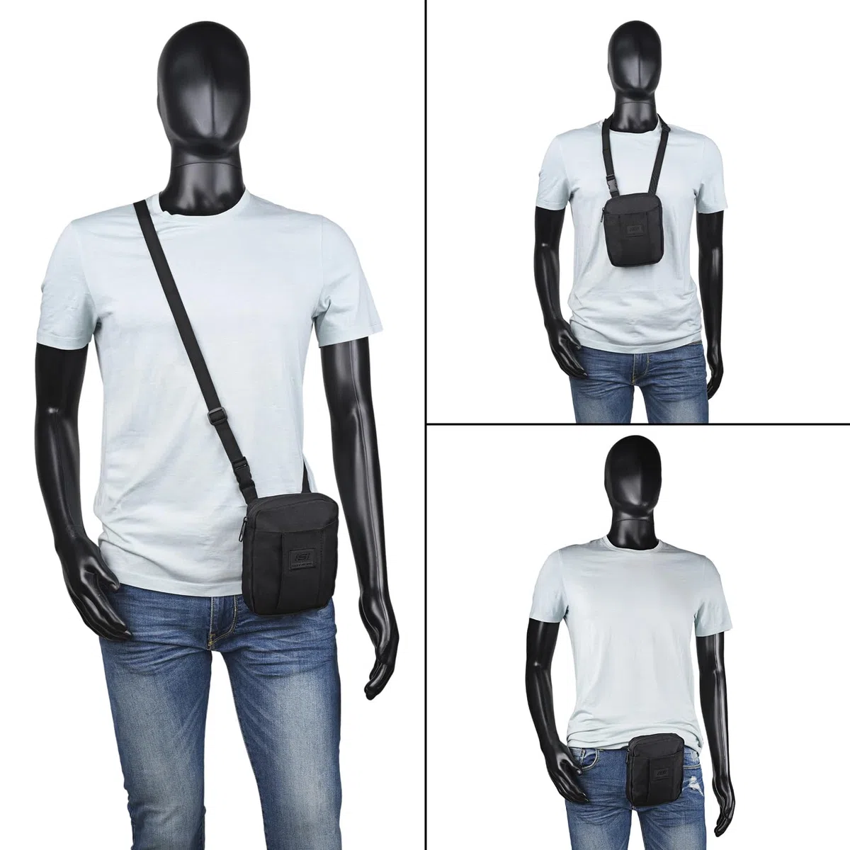 SKECHERS - Bolso Hombre elegante y funcional Bolsitos Para Hombre resistentes y modernos con estilo casual, ideales para el día a día