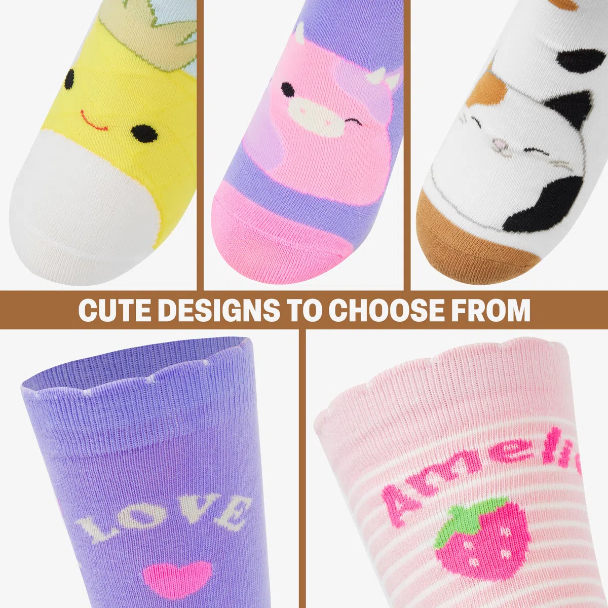Squishmallows Calcetines Niña y Adolescentes Divertidos, Pack 5 Calcetines Transpirables Invierno Colores, Regalos Originales