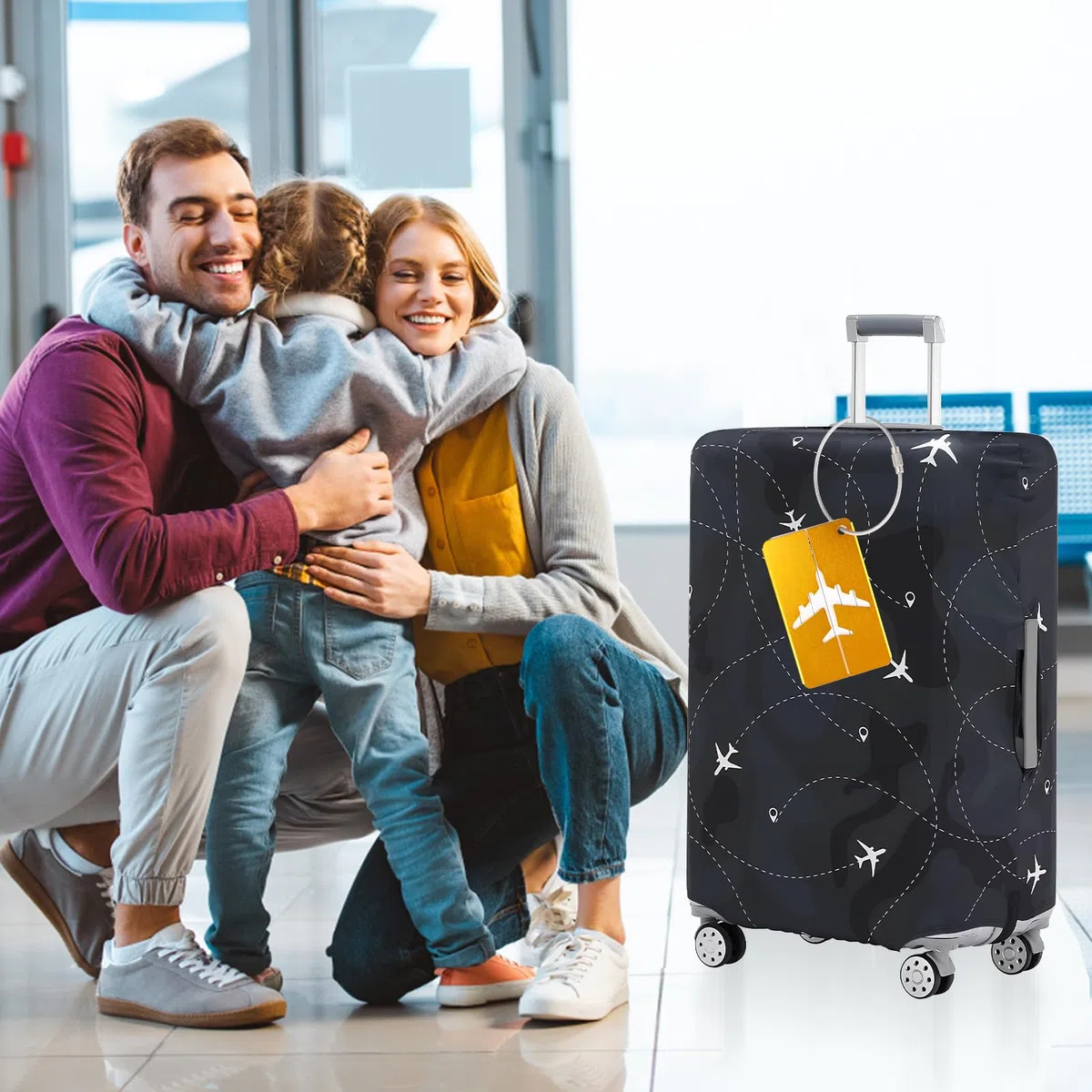 18-32 Pulgadas Cubierta de Equipaje con Etiqueta para Equipaje, Funda para Maletas Elástico, Funda Protectora de Maleta Lavable, Funda de Maletas para Viaje (XL, 29-32 Pulgadas)