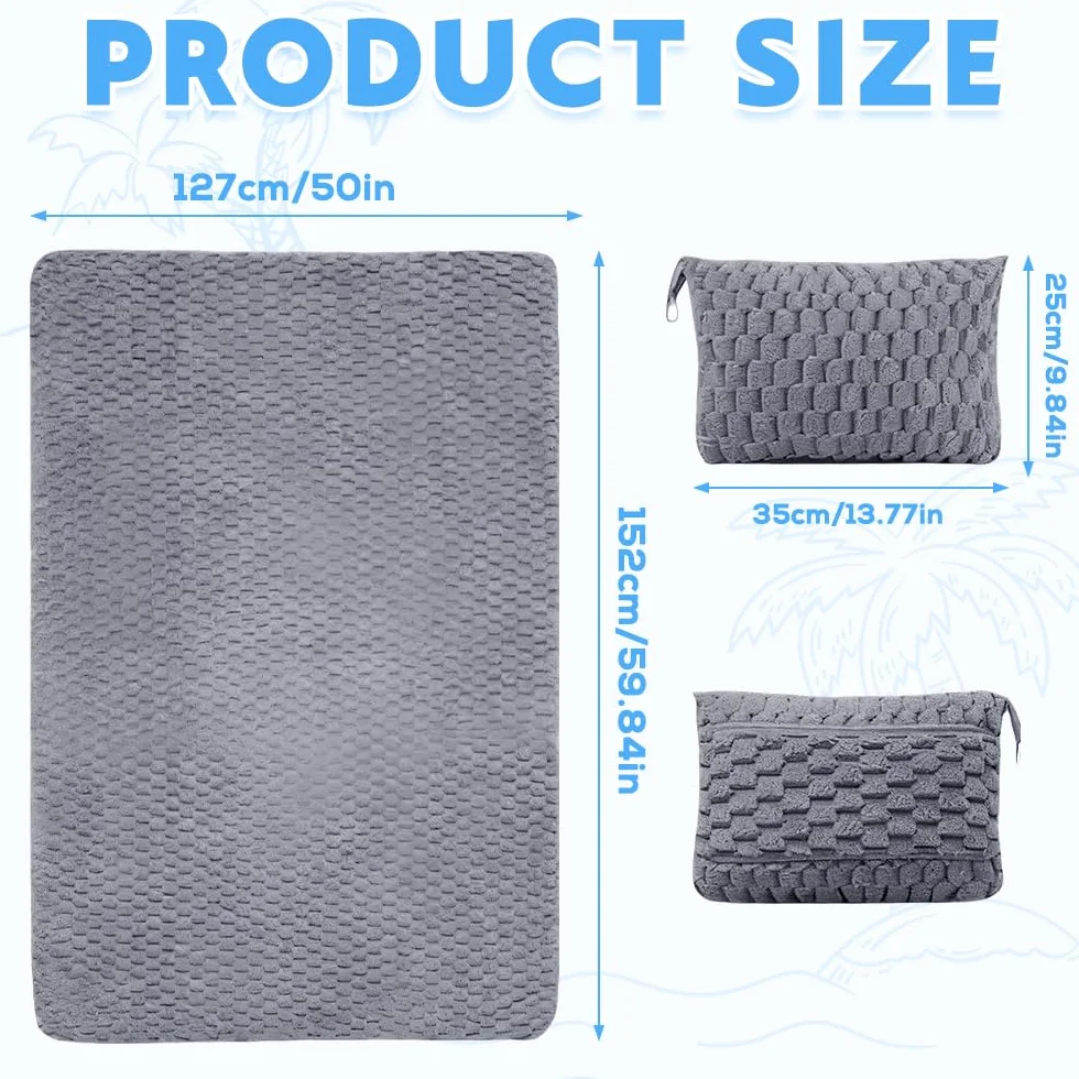 Manta Viaje, Mantas para Cama, ADDLIVE Manta de Viaje 2 en 1, 152 * 127 cm Mantas para Sofa, Blanket, Man-ta Portátil de Avión, Man-ta de Via-je Ultraligera para Avión, Camping, Coche, Oficina y Hogar