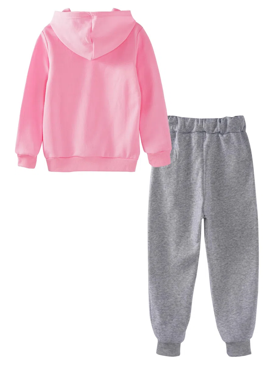 Conjunto de Dos Piezas Unisex Niño Niñas Invierno Otoño Hoodie Sudadera Sweatshirt y Pantalones de chándal Running Jogger Correr Pants