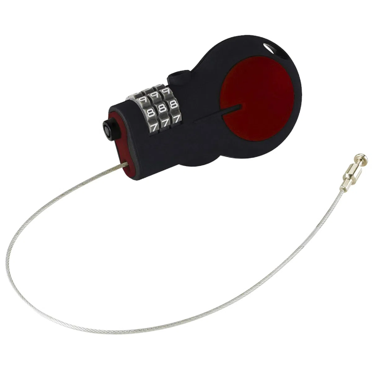 Lewis N. Clark LOC88RED Candado y candado de bicicleta aprobado por la TSA para equipaje + viajes, configura tu combo con cable de acero retráctil de 30 pulgadas, rojo