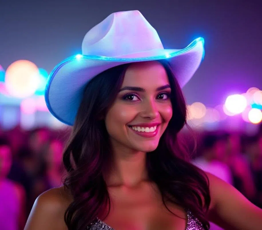 Sombrero de vaquero unisex con luz LED intermitente, divertido sombrero iluminado para boda, graduación, fiesta de cumpleaños, Halloween, Navidad