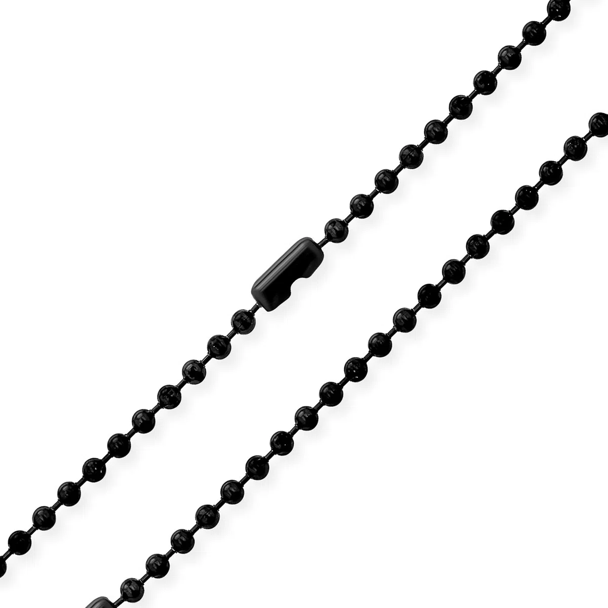 Bling Jewelry Collar de perlas de acero inoxidable 3mm chapado en negro para hombres adolescentes 18 mujeres 20 22 24 30 pulgadas