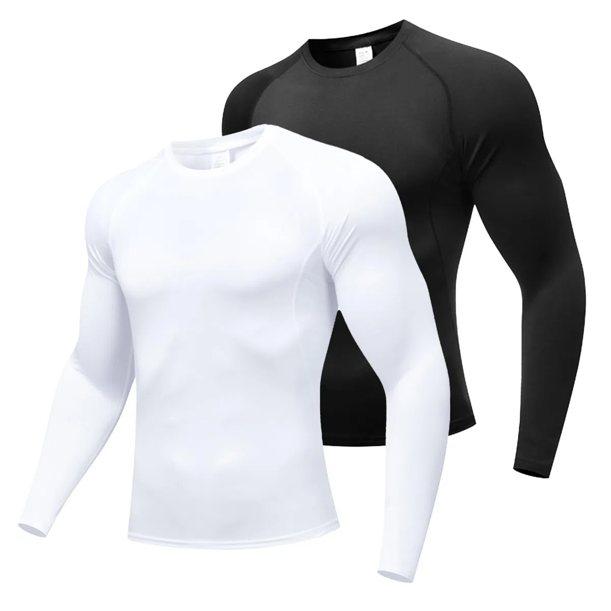 Camiseta Compresión Hombre, Ropa de Manga Larga, Base Layer Deportiva Transpirable de Secado Rápido, Camisetas para Correr Gimnasio Entrenamiento Ciclismo Running Fitness