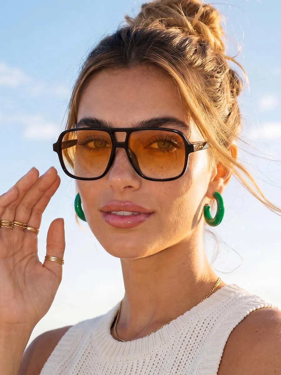 kimorn Gafas de sol para mujer y hombre, estilo retro, de gran tamaño, marco cuadrado, K1650