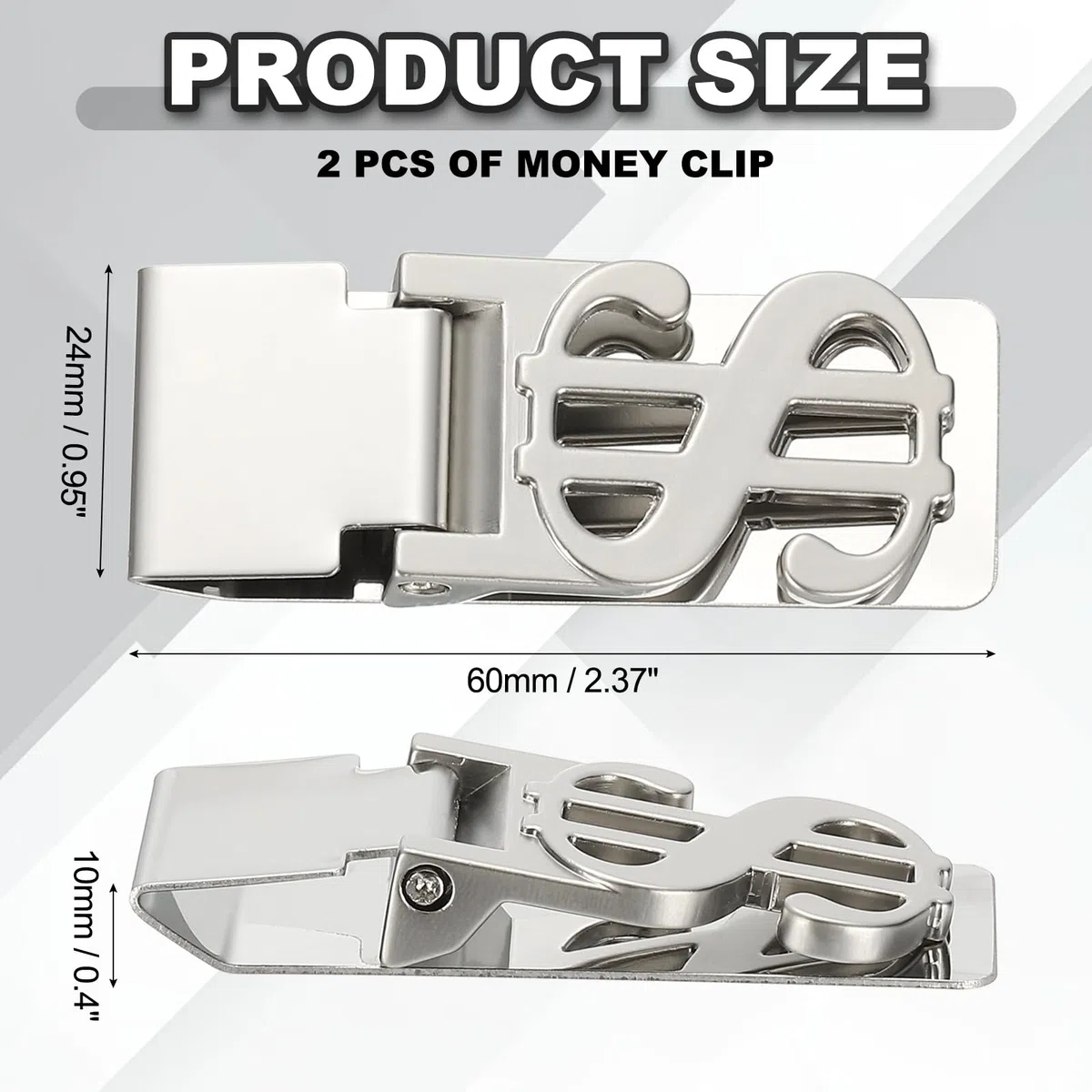 PATIKIL 2 Piezas De Clip para Dinero De Acero Inoxidable, Clip De Billetera Delgado De Metal para Hombres Portadineros Plateados Billetera para Tarjetas De Crédito Y De Negocios