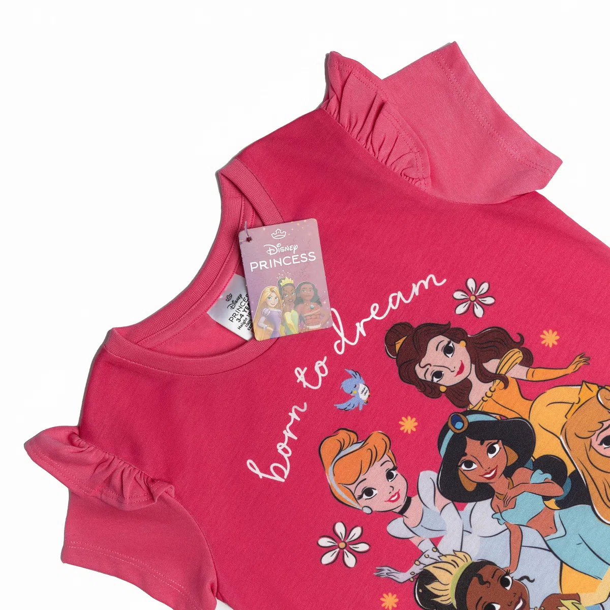 Disney Camisón de princesa para niñas, con volantes, Cenicienta, Belle, Tiana, Jasmine, Aurora, pijama