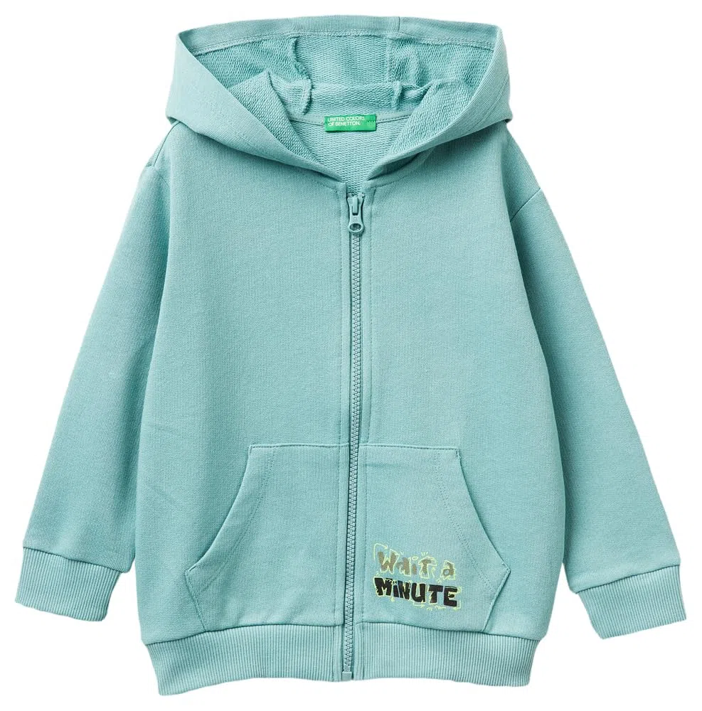 United Colors of Benetton Giacca C/CAPP M/L 3j68g503y Sudadera con Capucha, Verde, 5 años Niños y Adolescentes