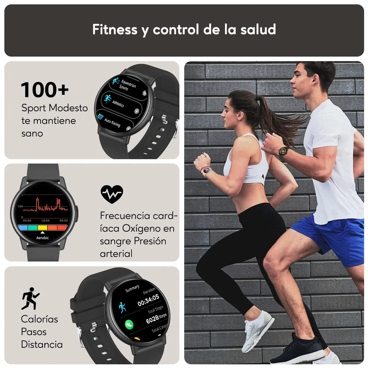 Reloj Inteligente Mujer Hombre, 1.38'' Smartwatch con Llamadas Bluetooth, 120+ Modo Deportivos Pulsera Actividad con Pulsómetro/Monitor de Sueño, Impermeable IP68 Smart Watch para Android/iOS