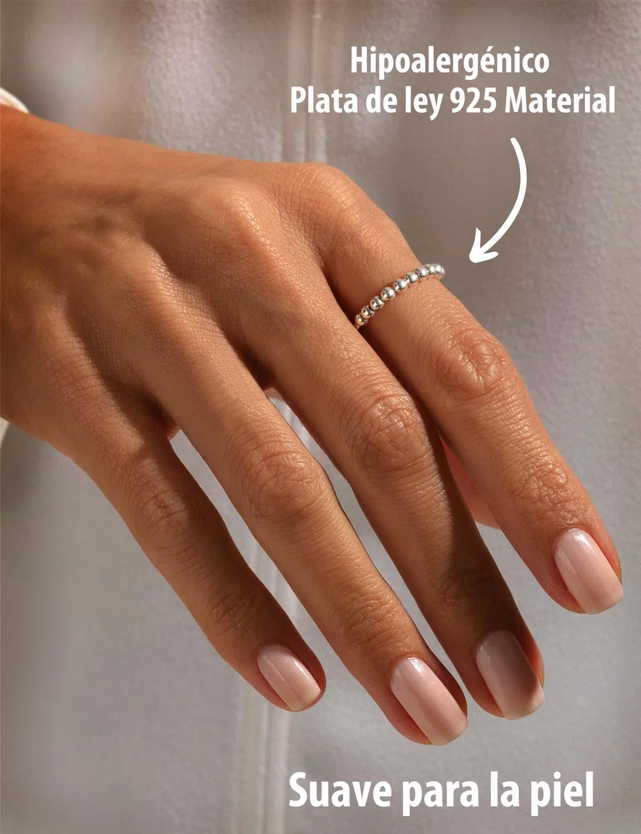 YADOCA 925 Anillos de Ansiedad de Plata Esterlina para Mujeres Niñas con Cuentas Anillos Apilables Giratorio Anti Ansiedad Anillo Spinner Fidget Ring