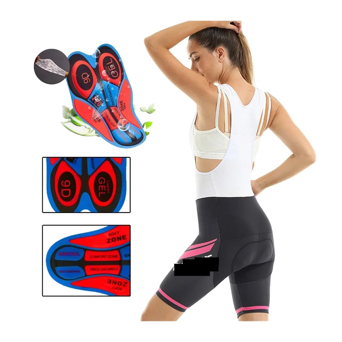 Culotte Ciclismo Mujer Pantalones Cortos de Ciclismo Verano for Mujer, con Almohadilla 9D, a Prueba Golpes, Transpirables, Ajustados for Carreras Carretera