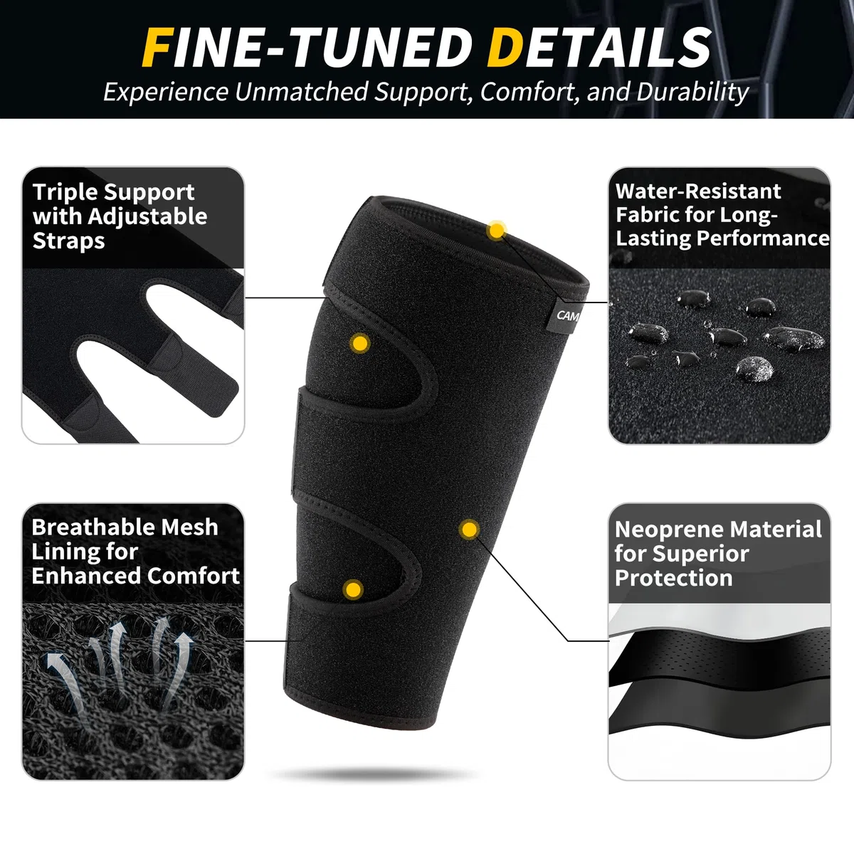 CAMBIVO Medias Compresion para Pantorrilla x2, Calcetines de Compresión Mujer Hombre, Ajustable Mangas de Compresión para Dolor Muscular, Varices, Deporte, Running, Ciclismo, Trabajo, Vuelo