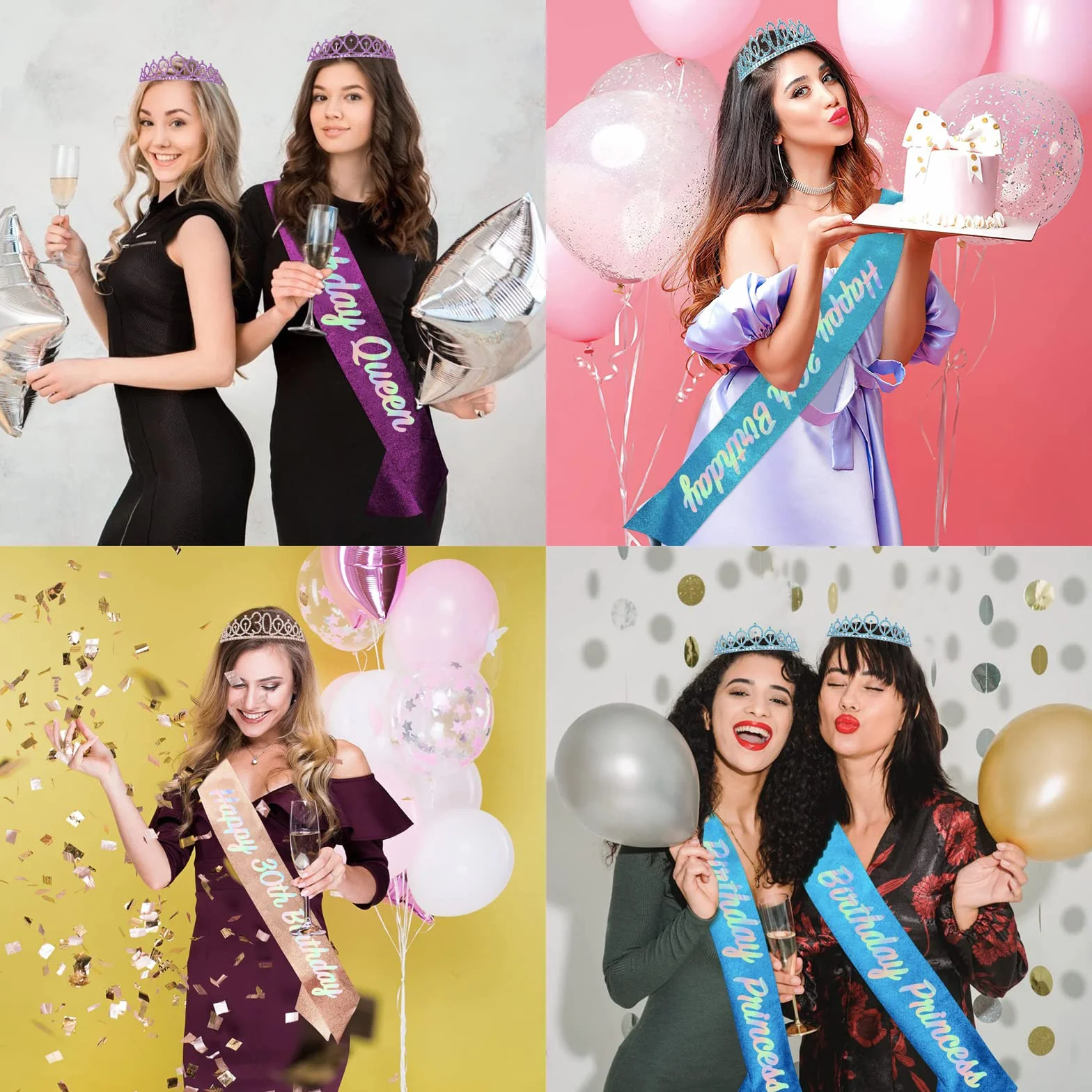 POPOYU Banda y Tiara de Reina de 70 Cumpleaños, Corona y Banda de Oro Rosa de 70 Cumpleaños para Ella, Decoraciones de Fiesta de 70 Cumpleaños para Mujeres, Accesorios de Fiesta, Conjunto de Disfraz